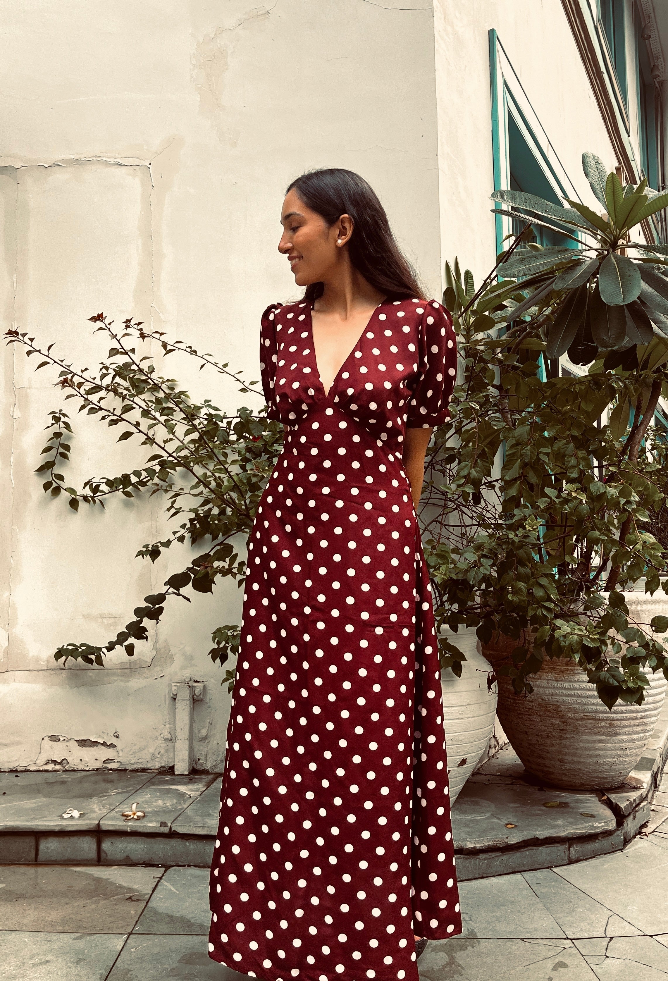 Russet Polkadot Dress