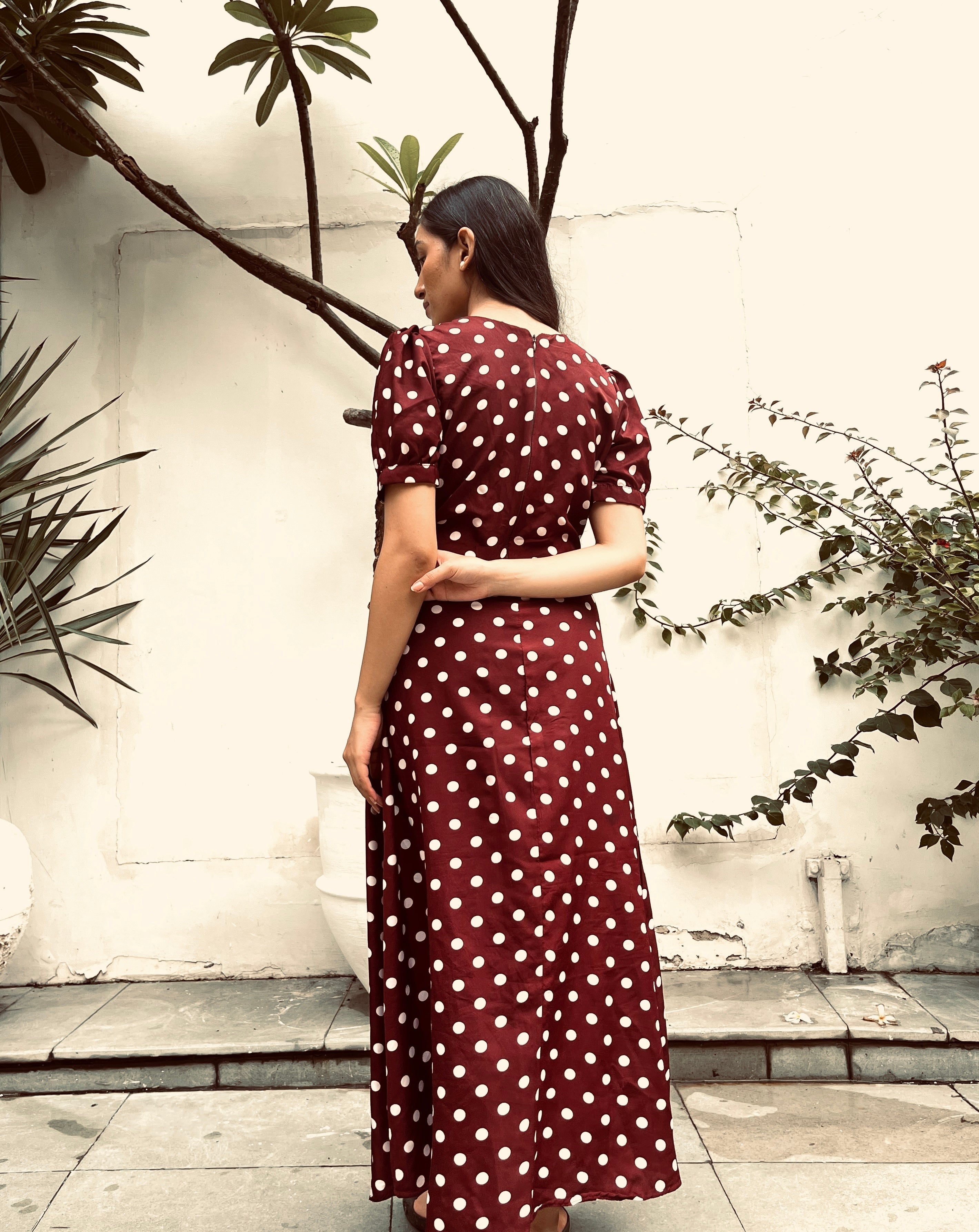 Russet Polkadot Dress