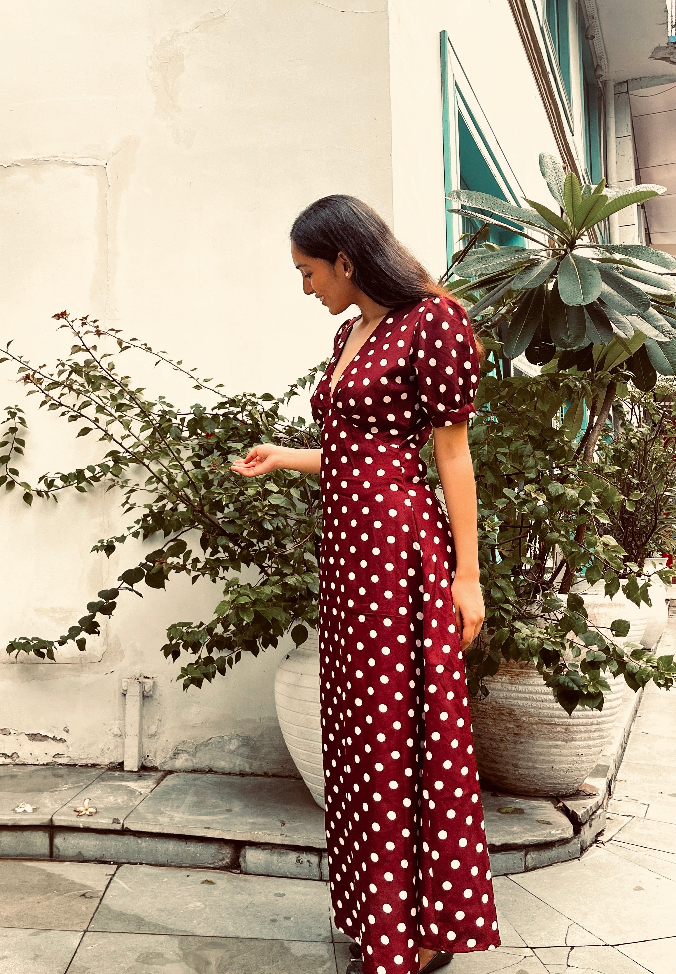 Russet Polkadot Dress