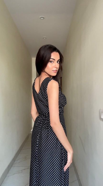 Aurelia Polkadot Midi Dress